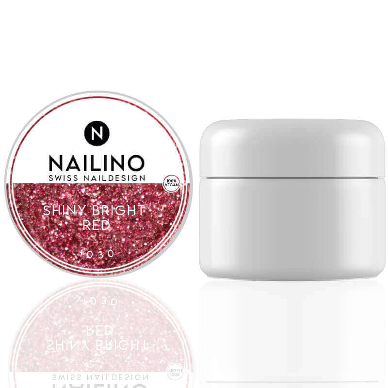 NAILINO Glitter Gel Shiny Bright Red
